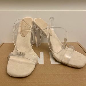 ASOS Norton Clear Wide Fit Sandal Heel | Sz US 8